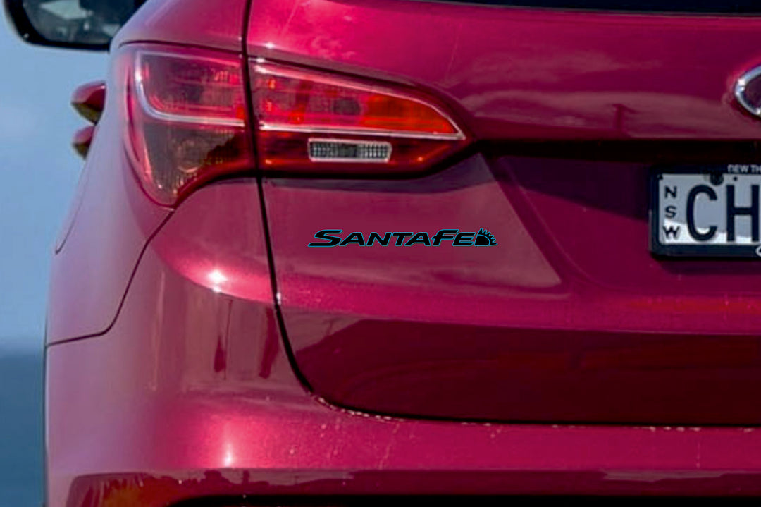 Hyundai SantaFe III 2012-2019 tailgate trunk rear 3D emblem with SantaFe logo (type MIXT) Hyundai emblems decoinfabric