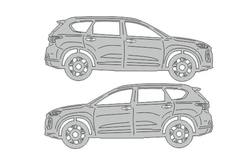 Hyundai SantaFe IV (2019-2024) Floor Mat Emblem Set – Stainless Steel Badges Car Mats Badges Decoin