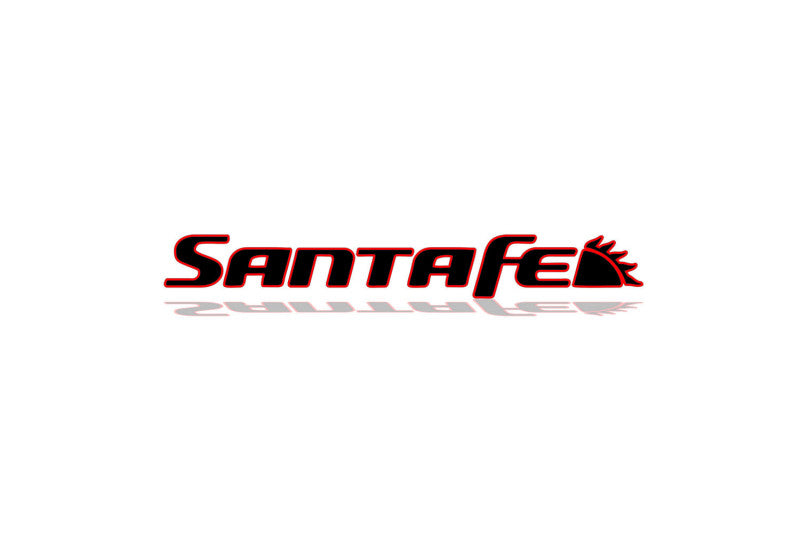 Hyundai SantaFe II 2006-2012 tailgate trunk rear 3D emblem with SantaFe logo (type MIXT) Hyundai emblems decoinfabric