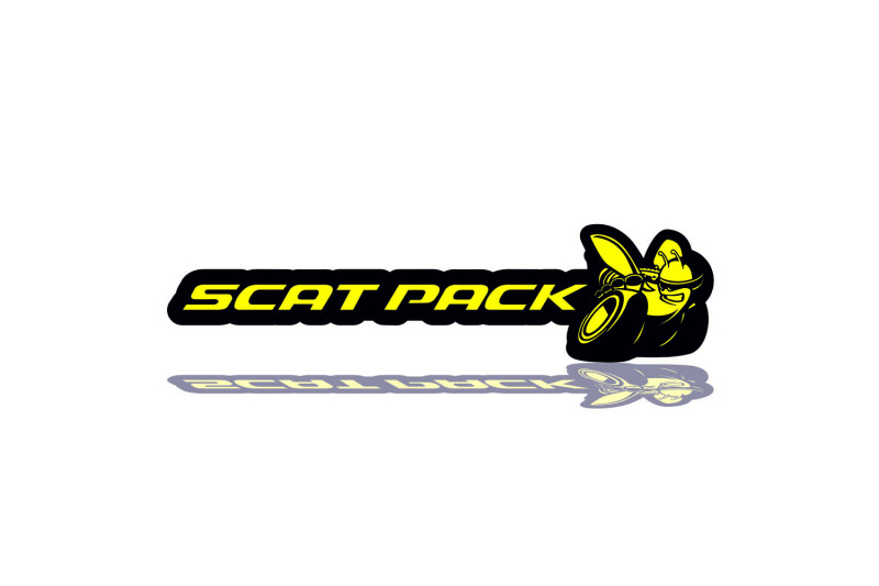 Dodge tailgate trunk rear emblem with Scat Pack logo (type 4)