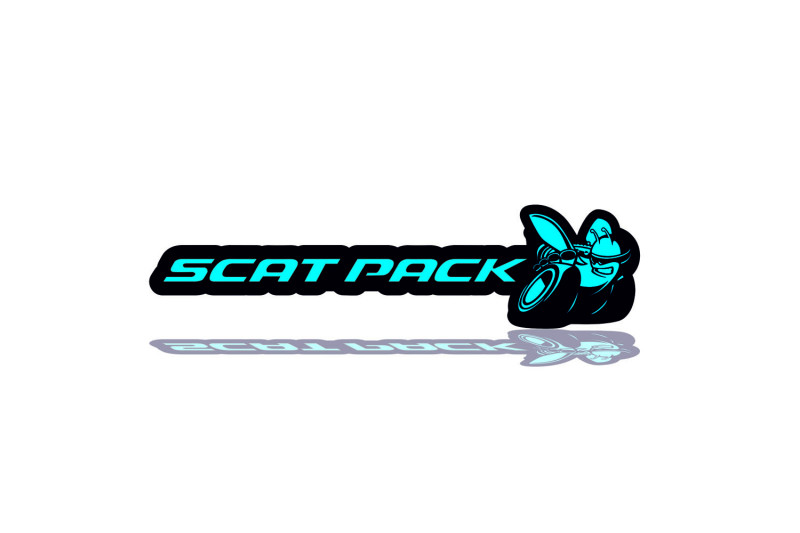 Dodge tailgate trunk rear emblem with Scat Pack logo (type 4)