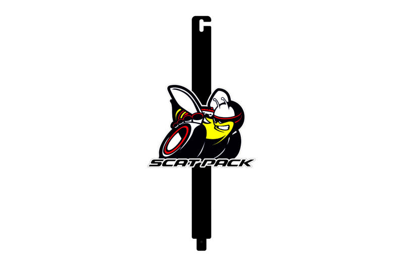 Car Show Stainless Steel Hood Prop with Scatpack (type 2) Logo