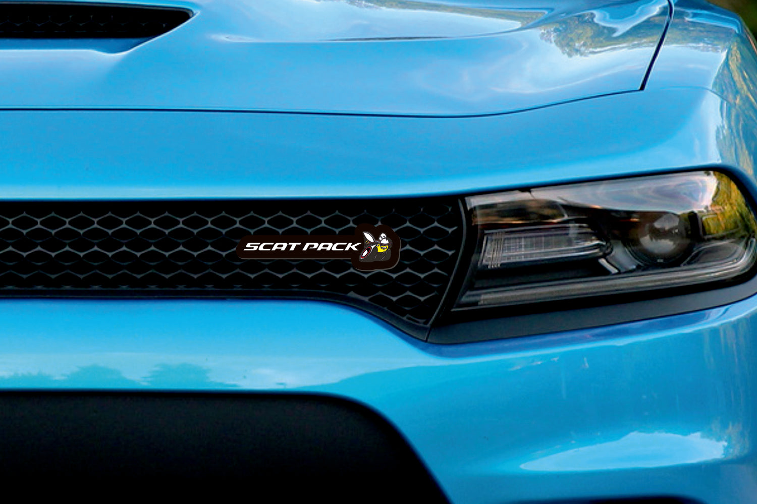 Dodge Illuminated LED Radiator Grille Emblems and Badges with Scatpack (type 4) logo Dodge Led emblems decoinfabric
