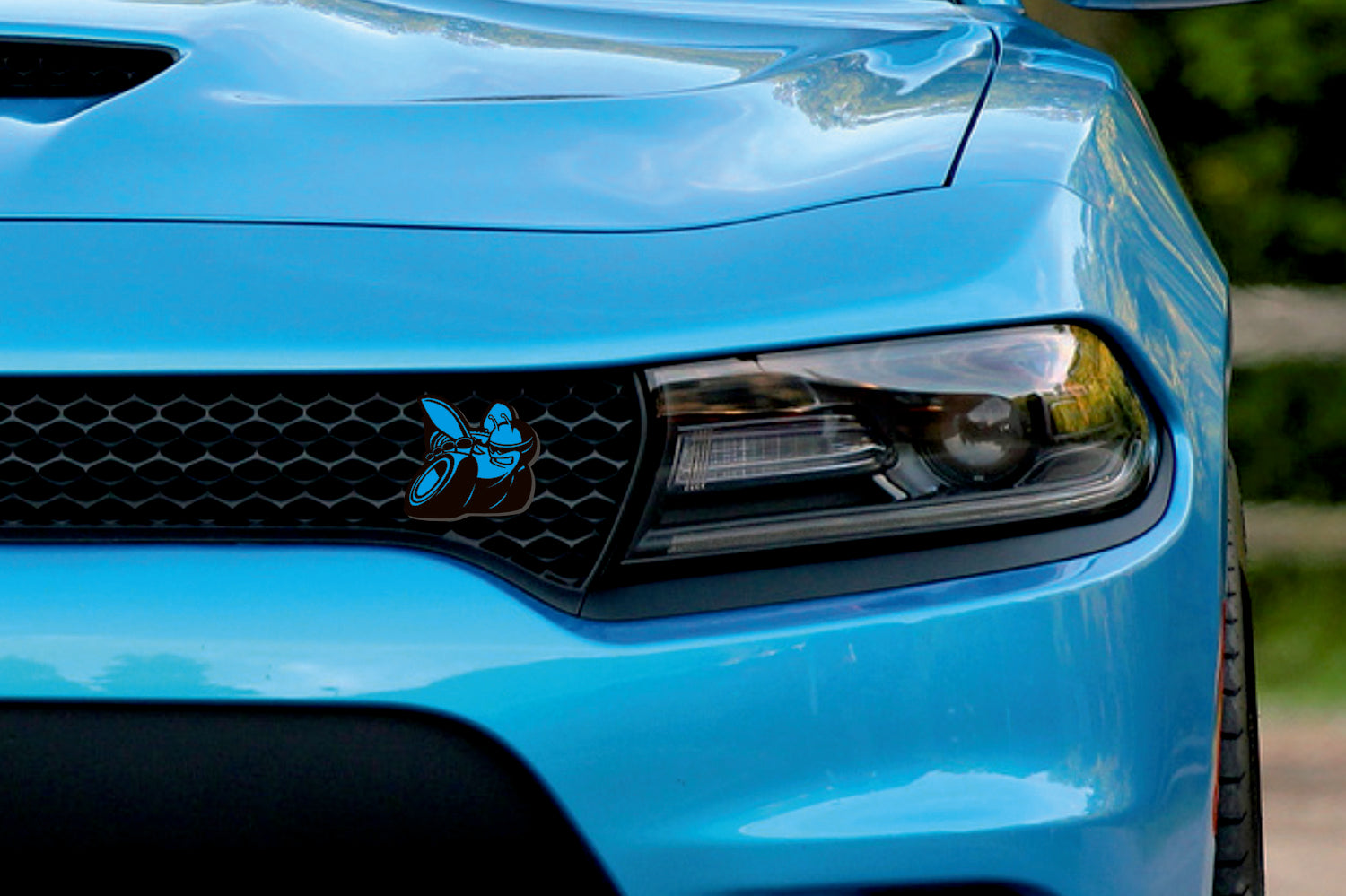 Dodge Emblem & Badge Set - Grille and Tailgate Scat Pack logo (Type 5) Dodge emblems decoinfabric LIGHT BLUE