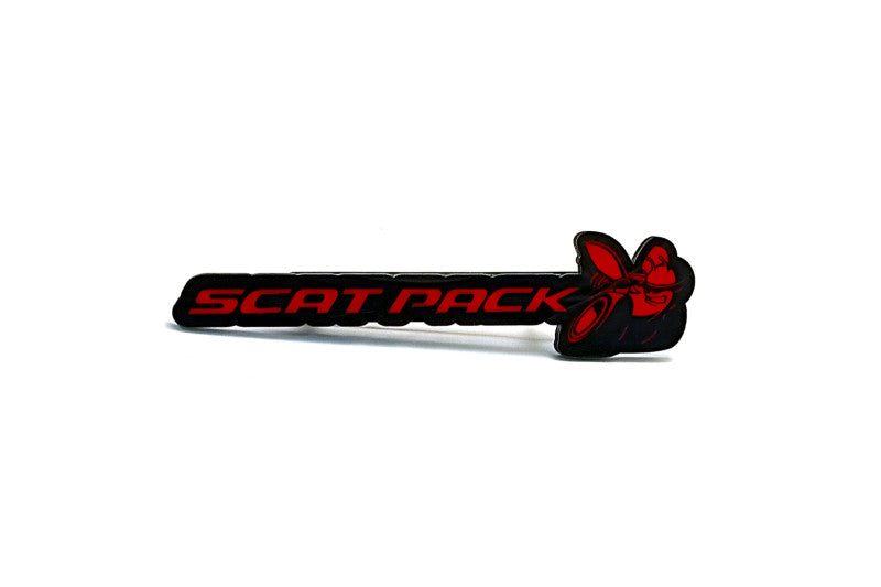 Dodge Emblem & Badges set with Scat Pack logo (Type 4) Dodge emblems decoinfabric BLACK RED