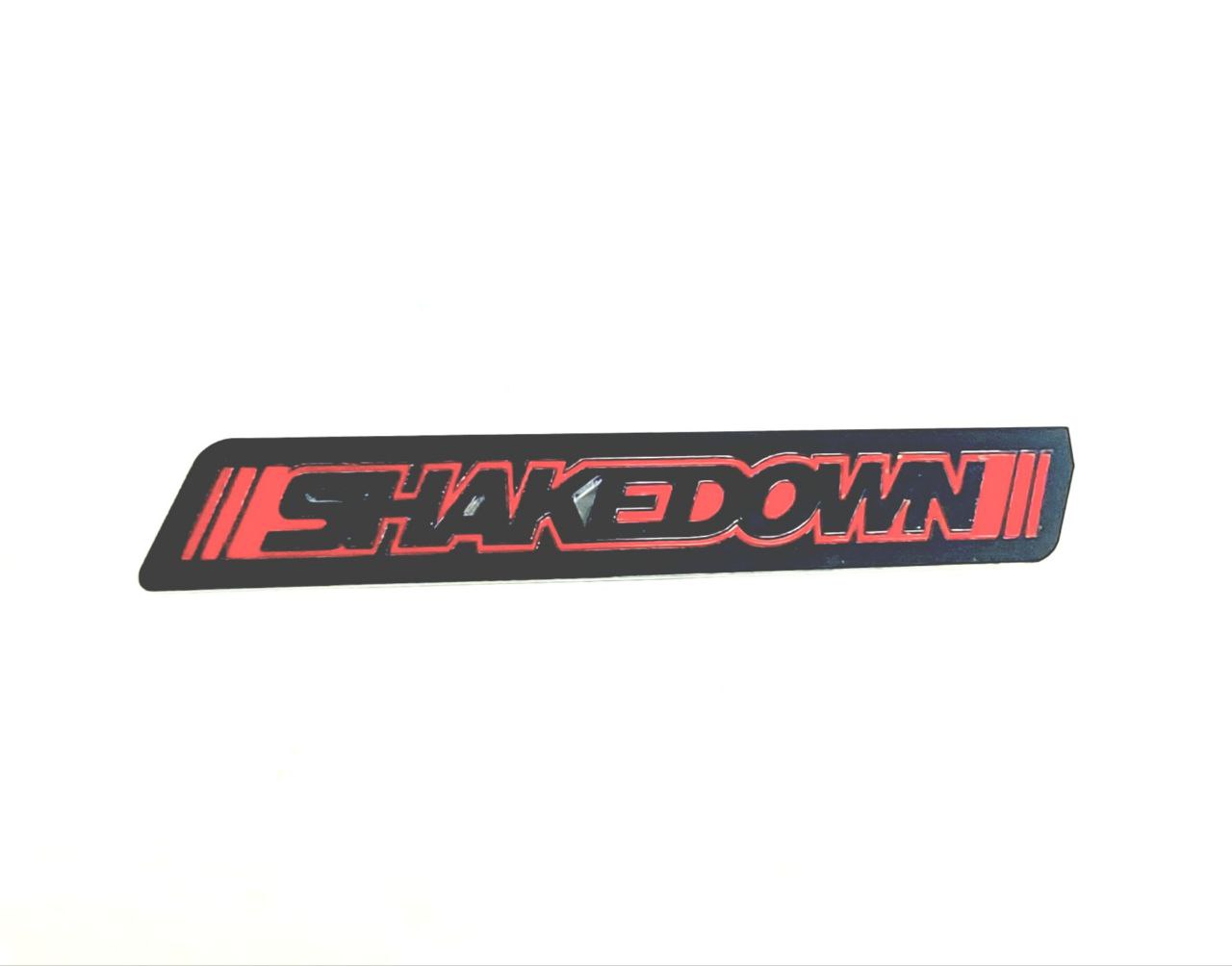 Dodge tailgate trunk rear emblem with Shakedown logo (type 2) Dodge emblems decoinfabric BLACK RED