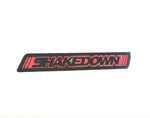 Load image into Gallery viewer, Dodge tailgate trunk rear emblem with Shakedown logo (type 2) — Black, Red
