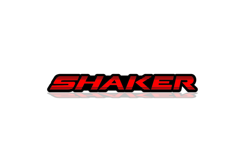 Dodge Challenger trunk rear emblem between tail lights with Shaker logo (type 2) Dodge emblems decoinfabric BLACK RED