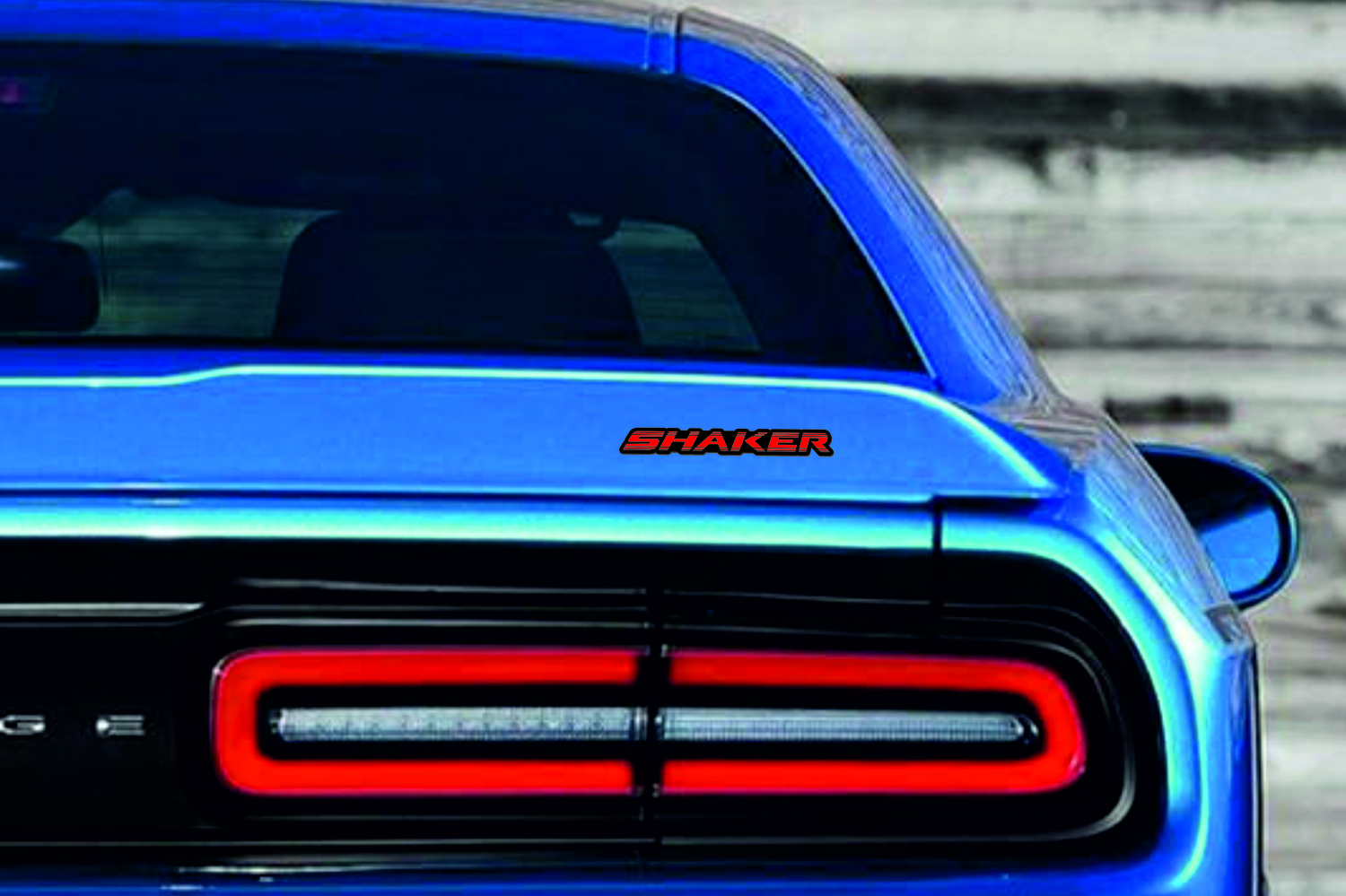 Dodge tailgate trunk rear emblem with Shaker logo (type 2)