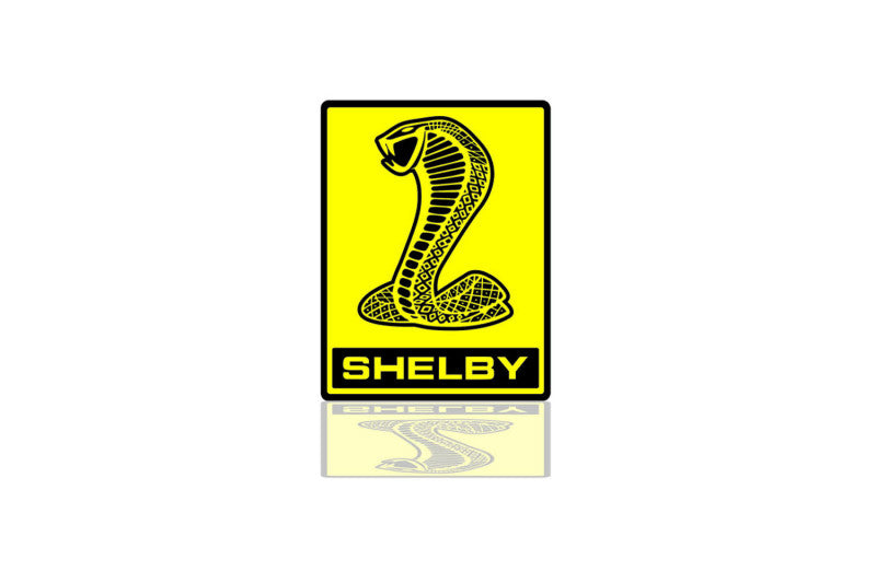 Ford Mustang tailgate trunk rear emblem with Snake Shelby logo Ford emblems decoinfabric BLACK YELLOW