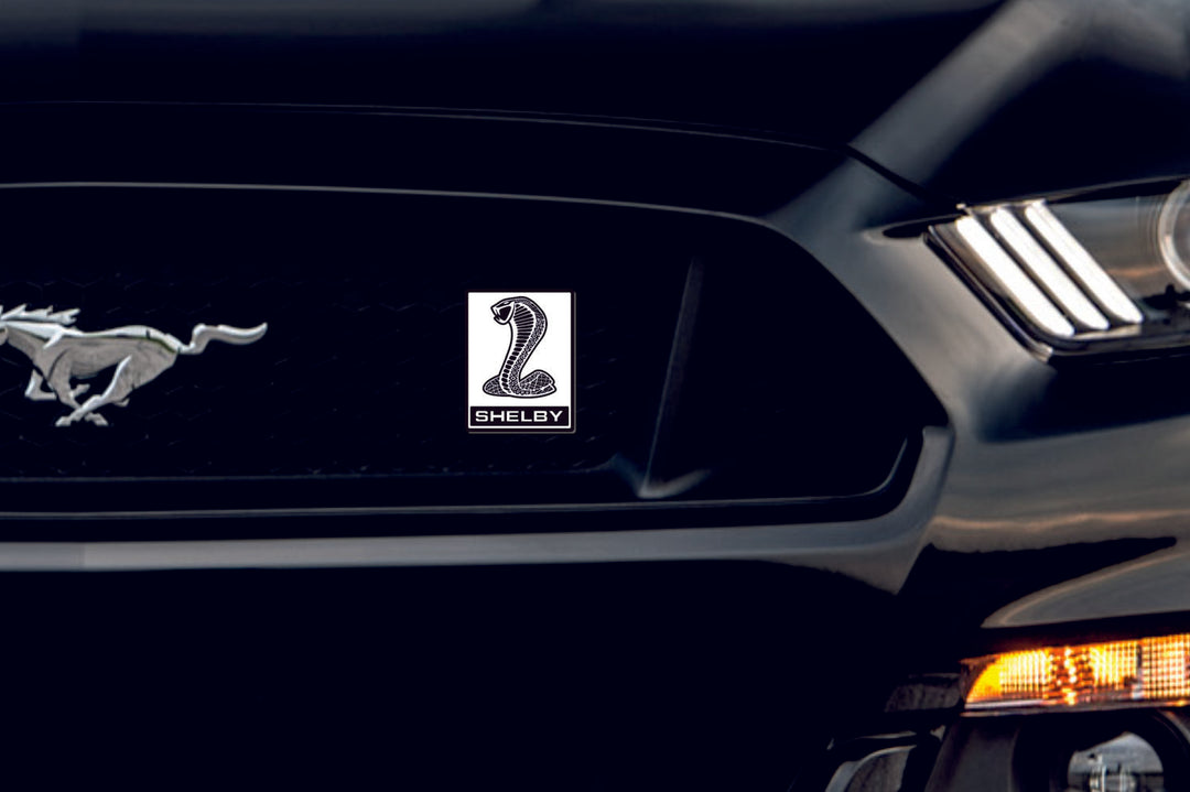 Ford Mustang Emblem & Badges set with Snake Shelby logo Ford emblems decoinfabric BLACK WHITE