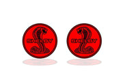 Ford Mustang emblem for fenders with Snake Shelby logo (Type 2) Ford emblems decoinfabric BLACK RED