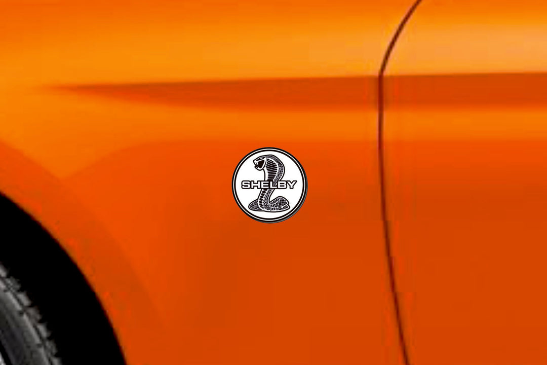 Ford Mustang Emblem & Badges set with Snake Shelby logo (Type 2) Ford emblems decoinfabric BLACK WHITE