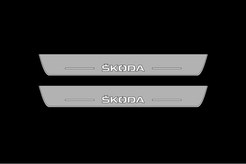 Skoda Yeti 2009-2017 Car Door Sill With Skoda Logo Skoda Led Door Sills opdesign