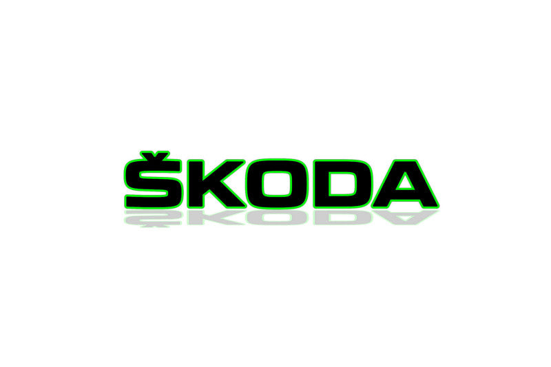 Skoda tailgate trunk rear 3D emblem with Skoda logo (type MIXT) Var. 1 Skoda emblems decoinfabric