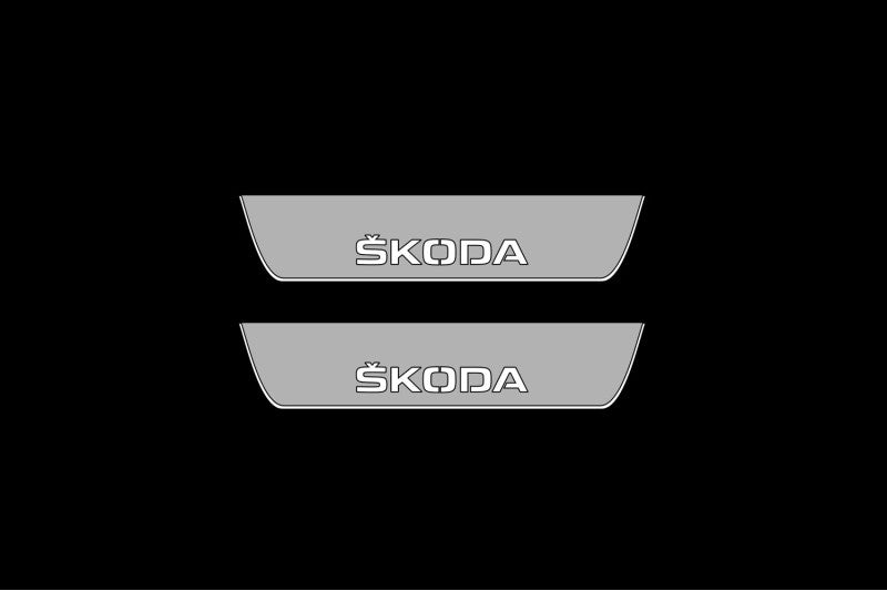 Skoda Yeti 2009-2017 Car Door Sill With Skoda Logo Skoda Led Door Sills opdesign