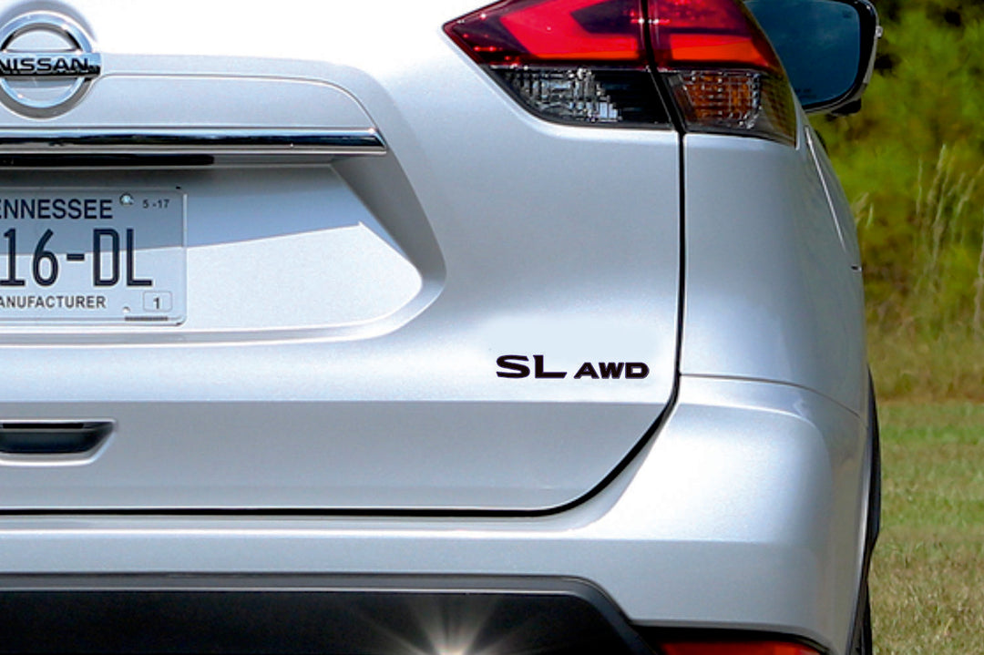 Nissan X-Trail T32 tailgate trunk rear 3D emblem with SL awd logo (Type MIXT) Nissan emblems decoinfabric