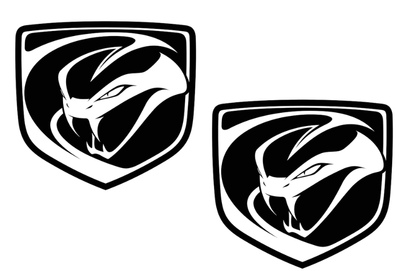 Dodge Viper Emblem & Badges set with Striking Snake logo Dodge emblems decoinfabric