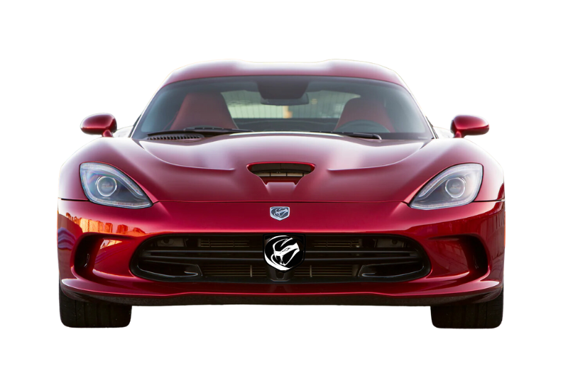 Dodge Viper Emblem & Badge Set - Grille and Tailgate Striking Snake logo Dodge emblems decoinfabric