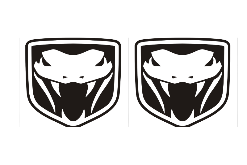 Dodge Viper Emblem & Badges set with Striking Snake logo (type 2) Dodge emblems decoinfabric