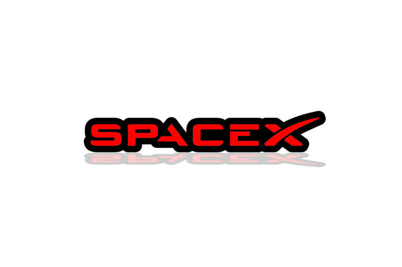 Tesla Emblem & Badges set with SpaceX logo Tesla emblems decoinfabric BLACK RED
