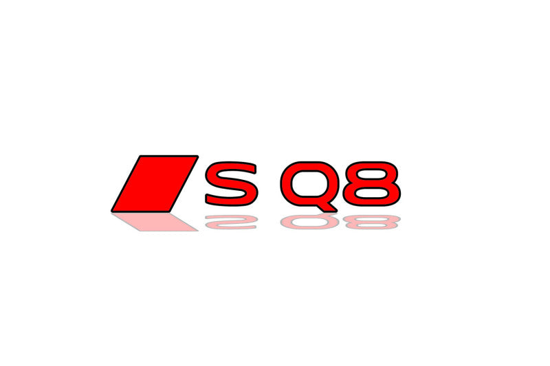 Audi tailgate trunk rear 3D emblem with SQ8 logo (type MIXT) Var. 2 Audi emblems decoinfabric