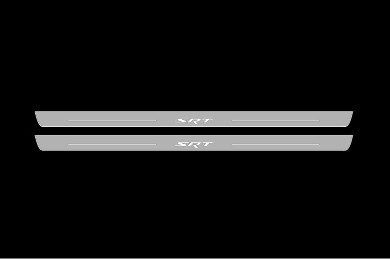 Dodge Challenger 2008+ LED Door Sill With Logo SRT Dodge Led Door Sills opdesign