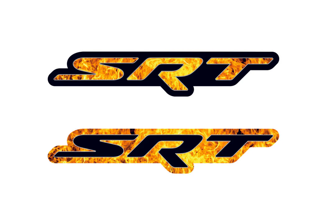 Dodge Challenger trunk rear emblem between tail lights with SRT Fire logo