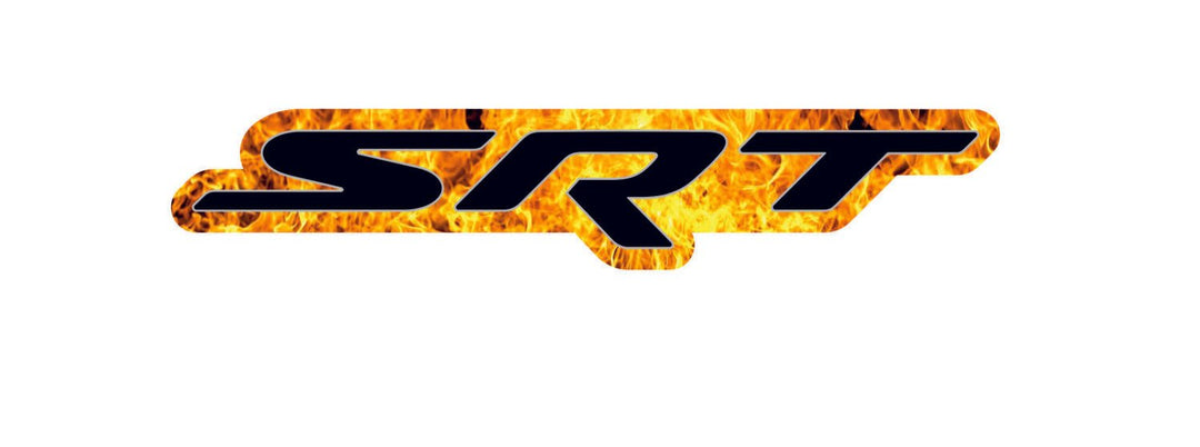 Dodge Emblem & Badges set with SRT Fire logo Dodge emblems decoinfabric FIRE FRAME+BLACK LOGO