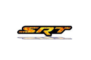 DODGE Radiator grille emblem with SRT Fire logo Dodge emblems decoinfabric BLACK FRAME+FIRE LOGO