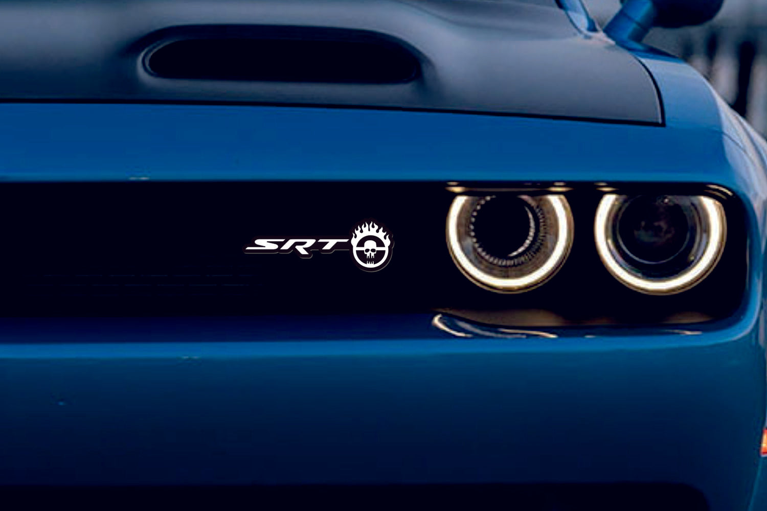 Dodge Radiator grille emblem with SRT Mad Max Fury Road logo