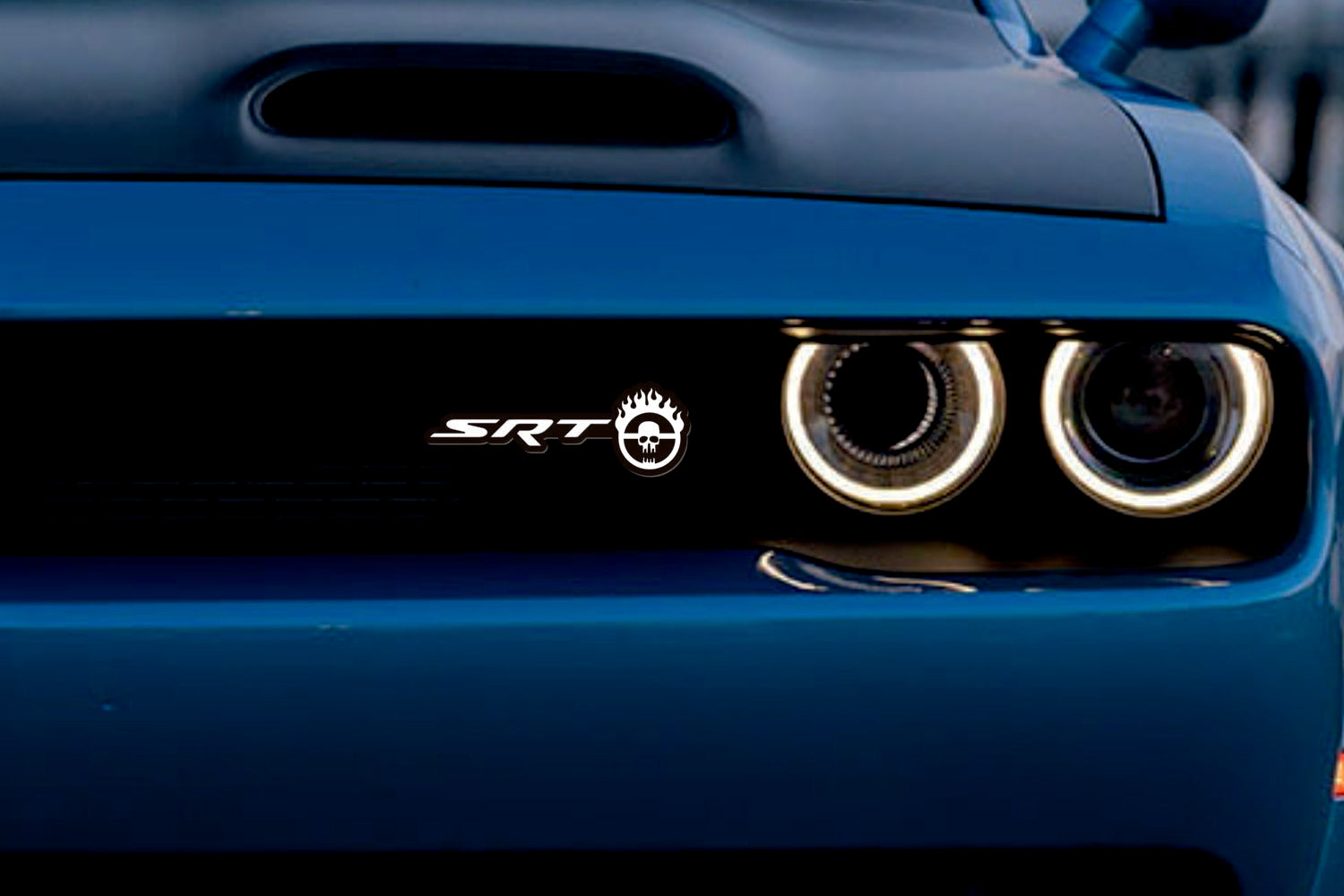Dodge Emblem & Badge Set - Grille and Tailgate SRT Mad Max Fury Road logo Dodge emblems decoinfabric WHITE