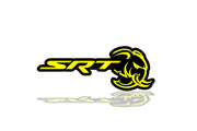 Dodge Challenger trunk rear emblem between tail lights with SRT Hellephant logo Dodge emblems decoinfabric BLACK YELLOW