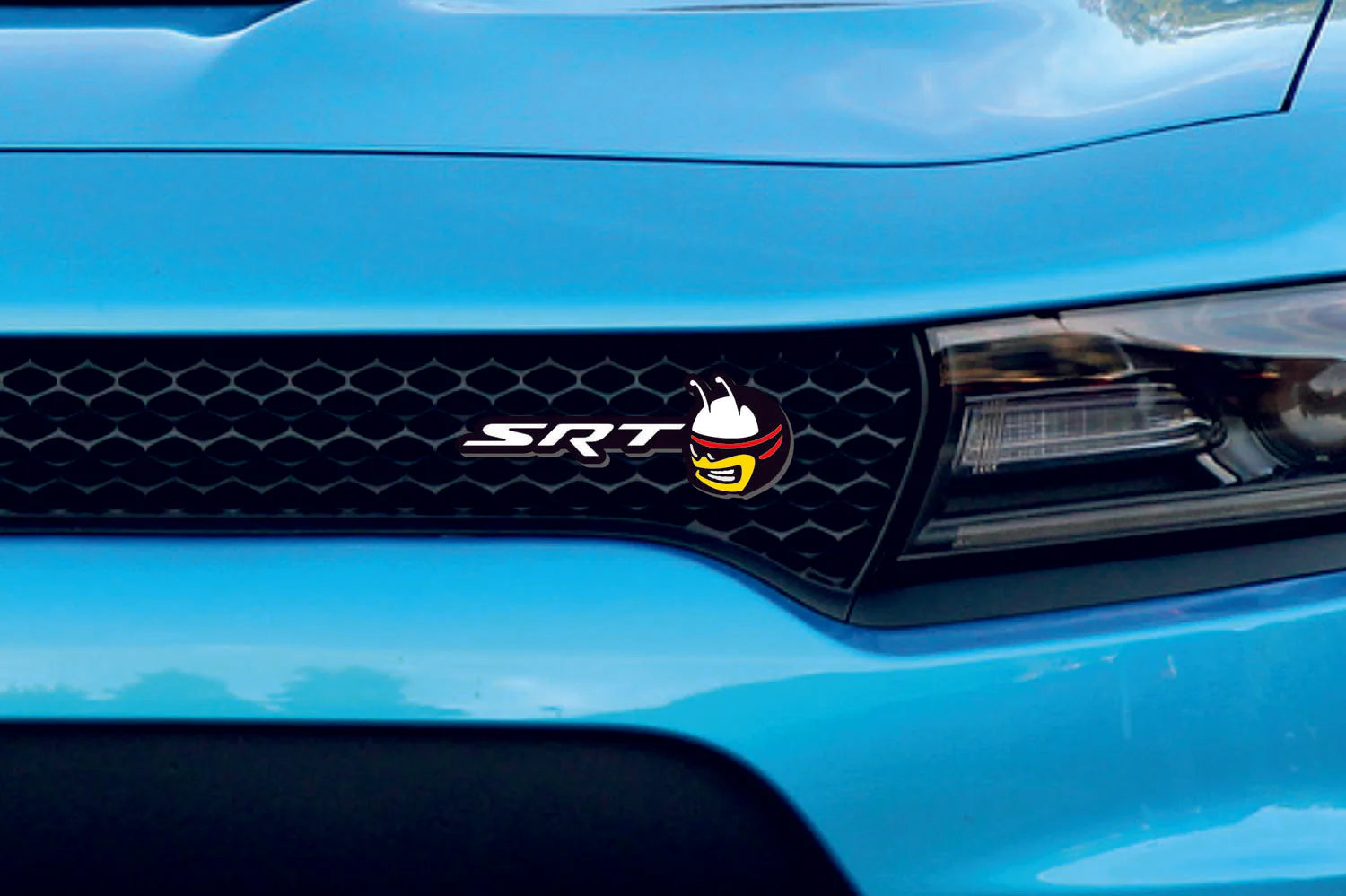Dodge Emblem & Badge Set - Grille and Tailgate SRT Scatpack logo Dodge emblems decoinfabric