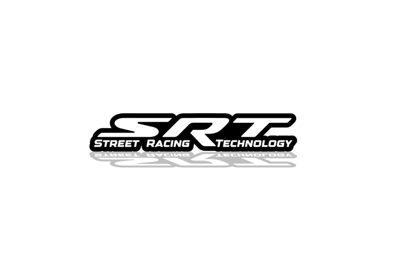 Dodge Radiator grille emblem with SRT logo (type 3) Dodge emblems decoinfabric BLACK WHITE