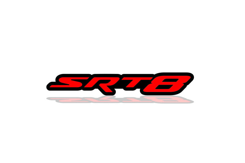 Jeep Radiator grille emblem with SRT8 logo (Type 4) Jeep emblems decoinfabric BLACK RED
