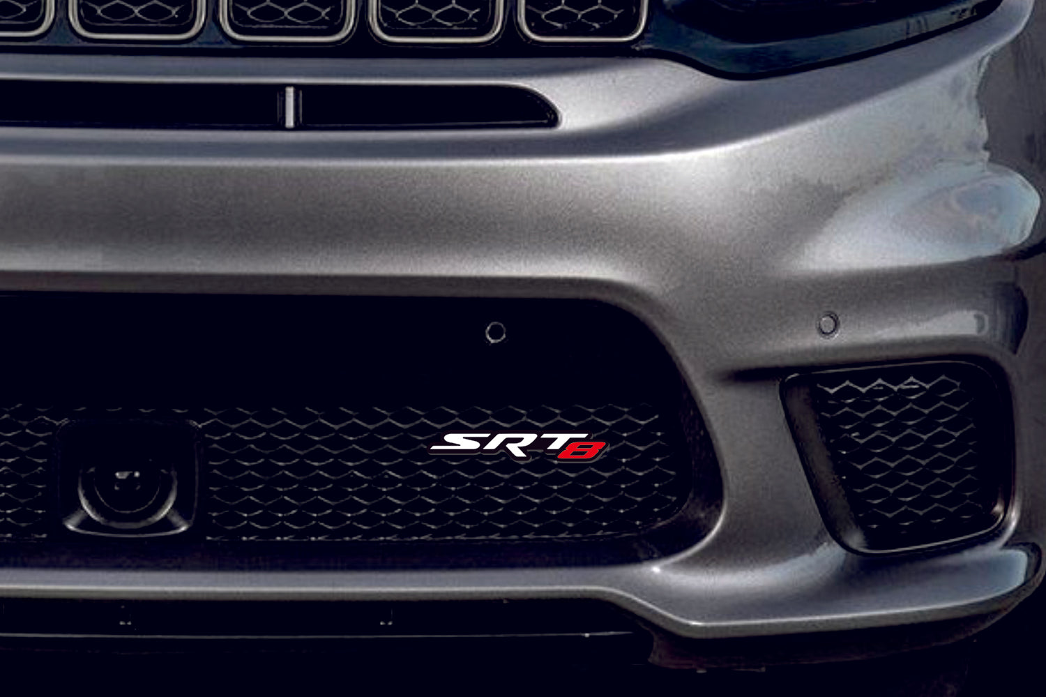 DODGE Radiator grille emblem with SRT8 logo (Type 2)