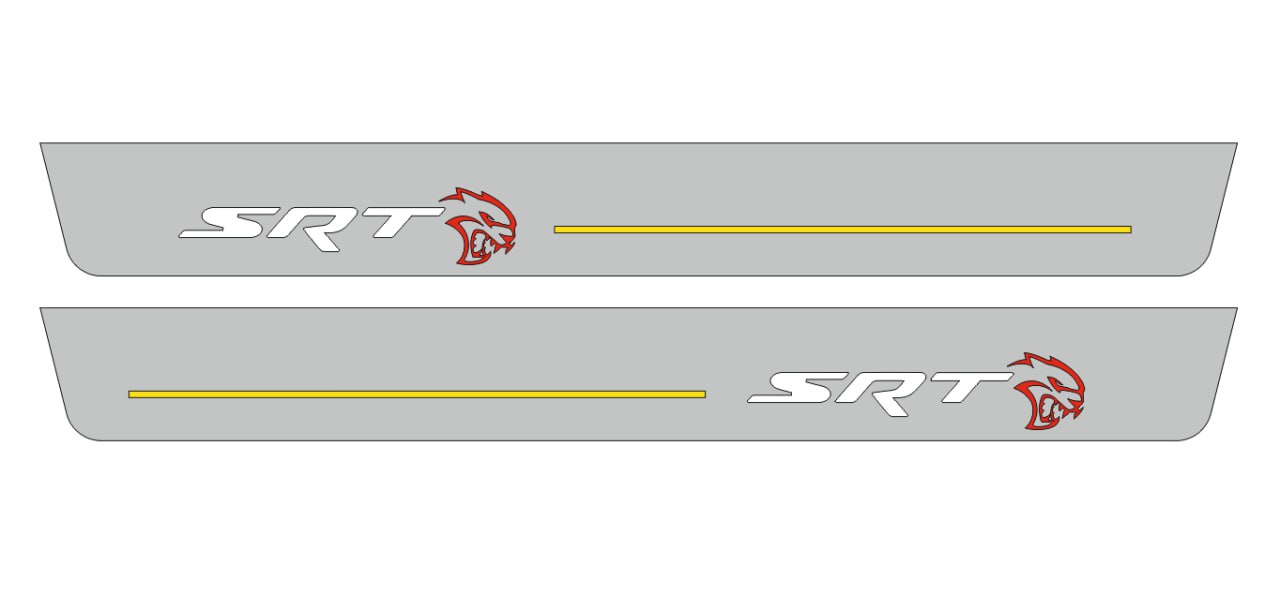 Jeep Grand Cherokee IV 2010-2021 Door Sill Led Plate With SRT HELLCAT Logo Jeep Led Door Sills opdesign