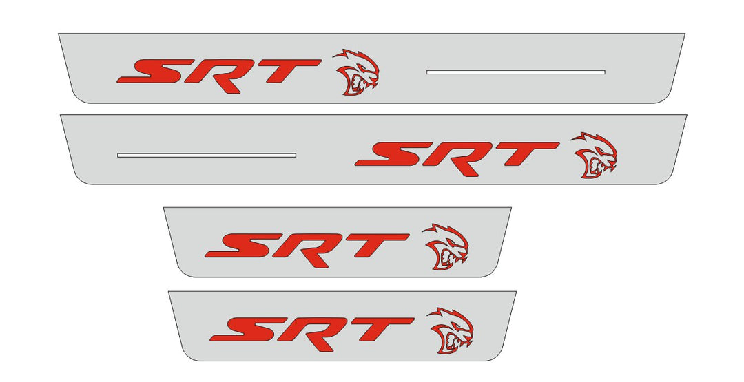 Chrysler 300C II 2011+ Door Sill Led Plate With SRT HELLCAT Logo (Type 3) Chrysler Led Door Sills opdesign
