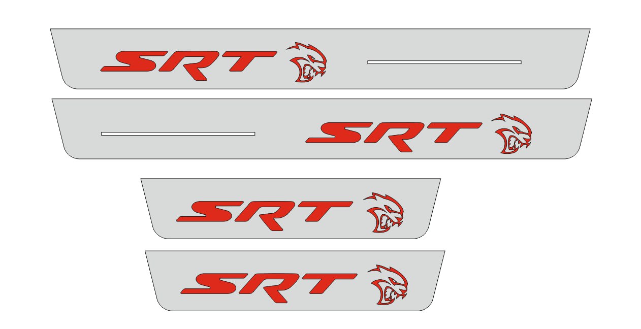 Dodge Charger 2023+ Door Sill Led Plate With SRT HELLCAT Logo (Type 3) - decoinfabric