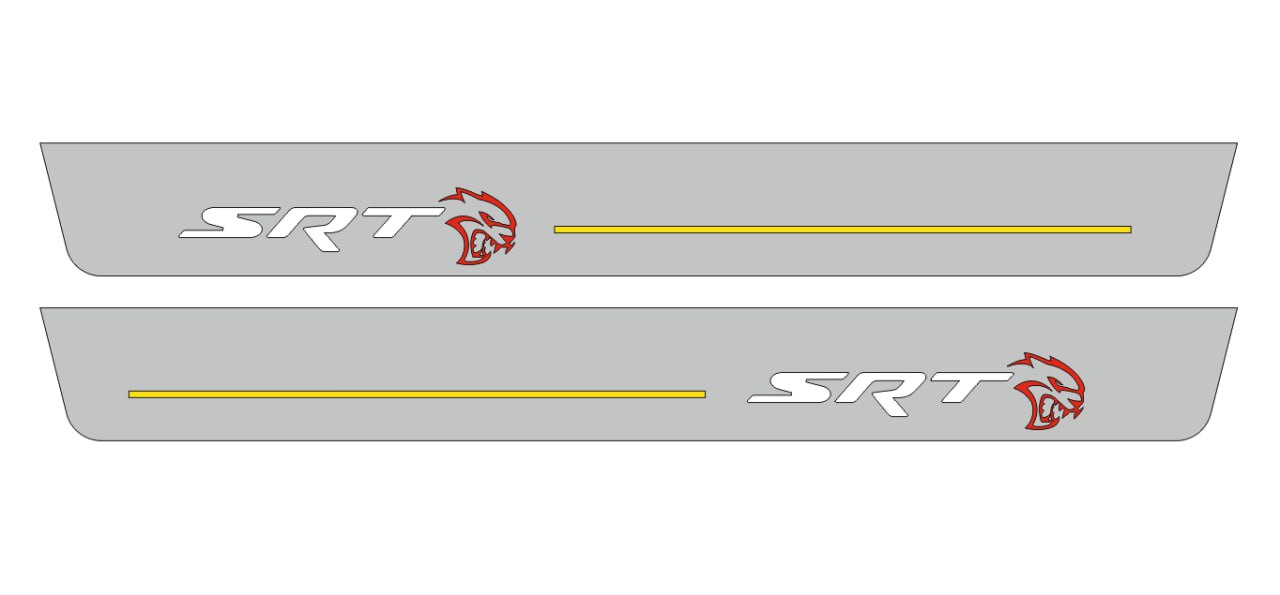 Dodge Charger 2011+ Door Sill Led Plate With SRT HELLCAT Logo (Type 2) - decoinfabric