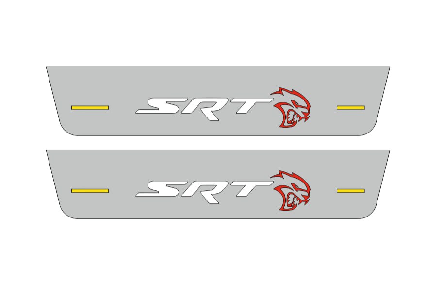 Dodge Charger 2023+ Door Sill Led Plate With SRT HELLCAT Logo (Type 2) - decoinfabric