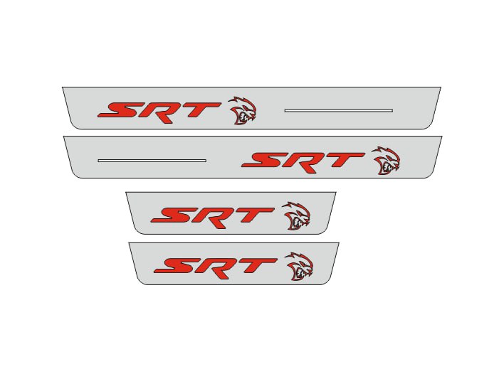 Jeep Grand Cherokee IV Door Sill Led Plate With SRT HELLCAT Logo (Type 2) - decoinfabric