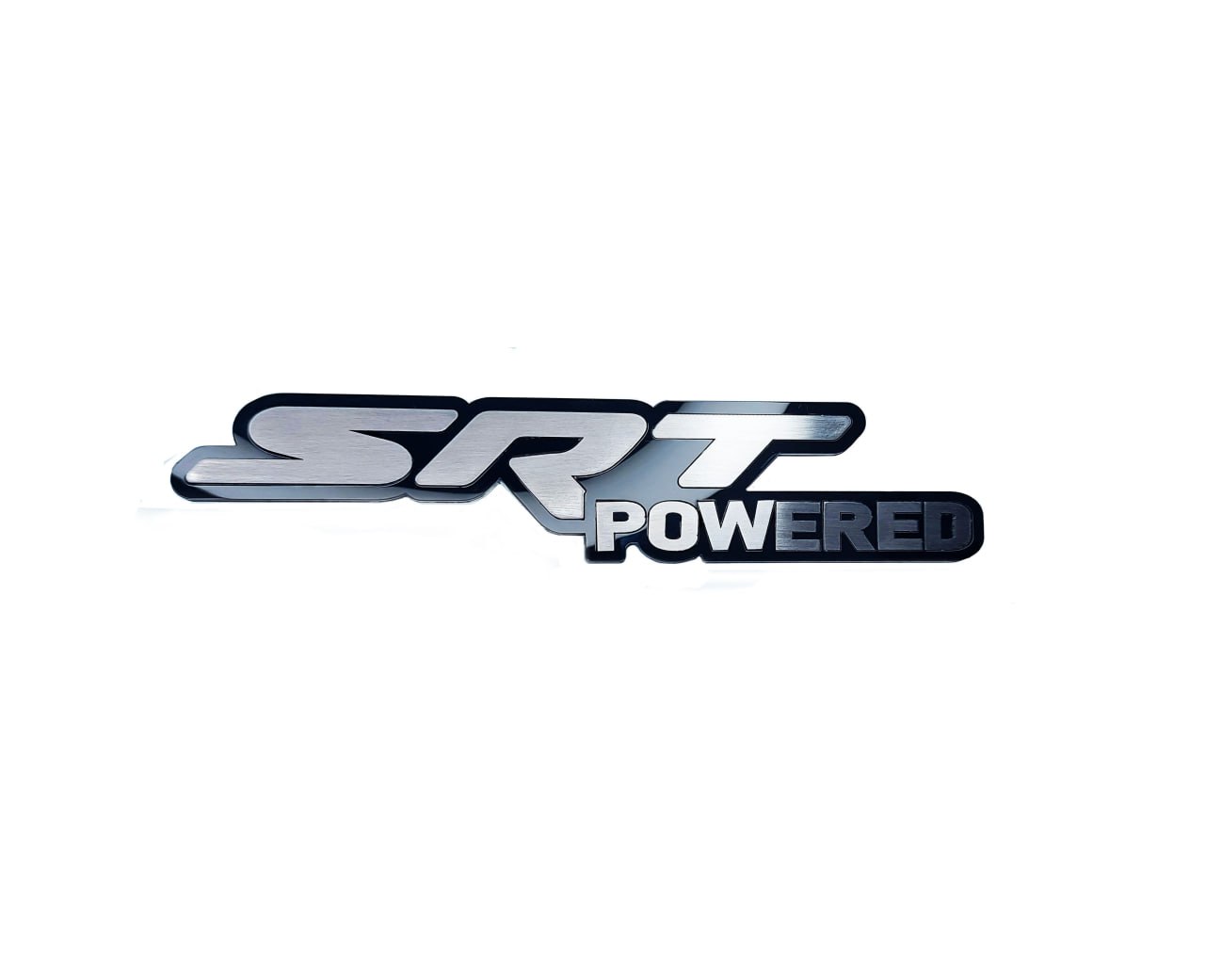 Chrysler tailgate trunk rear emblem with SRT Powered logo - decoinfabric