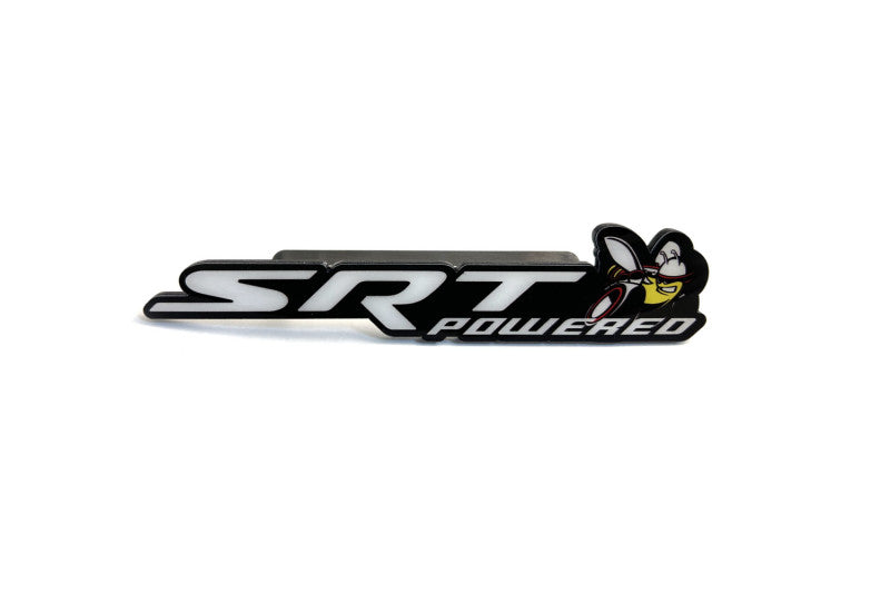 Dodge Challenger trunk rear emblem between tail lights with SRT Powered + Scat Pack logo Dodge emblems decoinfabric