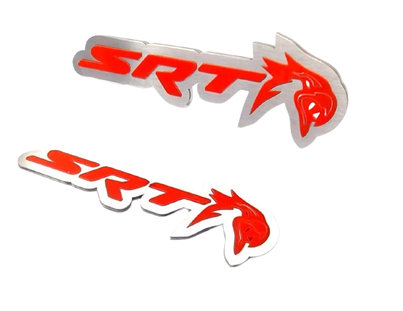 DODGE Stainless Steel emblem for fenders with SRT Trackhawk logo Dodge emblems decoinfabric RED