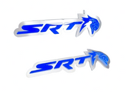 DODGE Stainless Steel emblem for fenders with SRT Trackhawk logo Dodge emblems decoinfabric BLUE