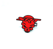 Chrysler Radiator grille emblem with SRT Skull logo Chrysler emblems decoinfabric BLACK RED