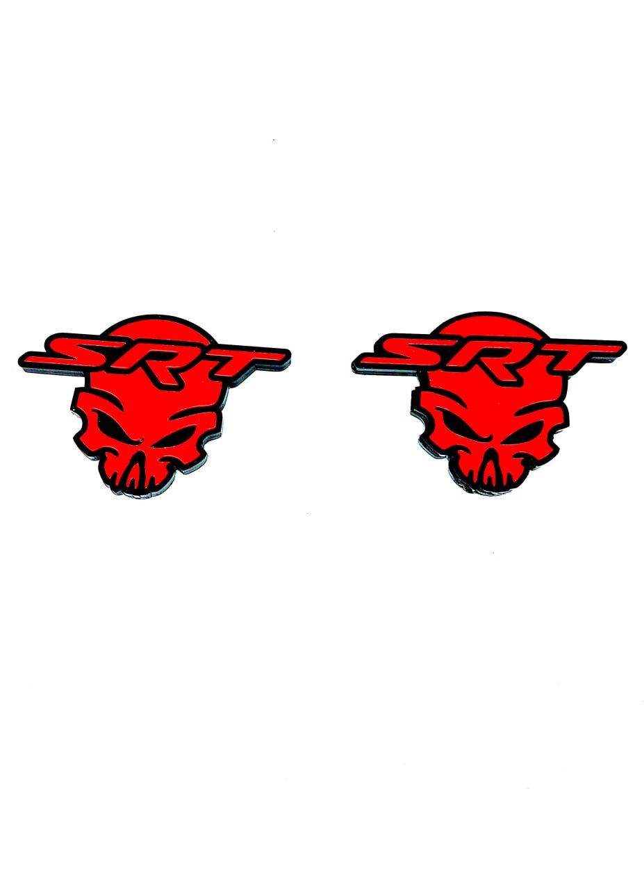 Jeep Emblem & Badges set with SRT Skull logo Jeep emblems decoinfabric BLACK RED
