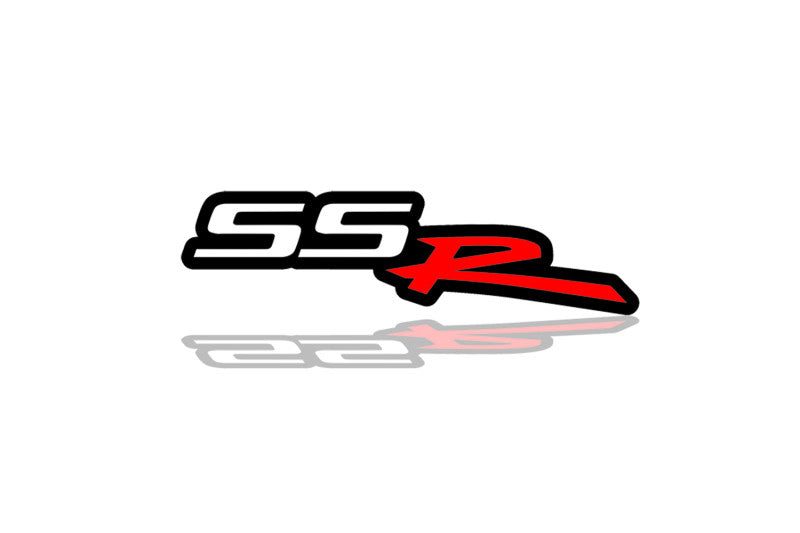 Chevrolet SSR Radiator grille emblem with SSR logo Chevrolet emblems decoinfabric BLACK WHITE